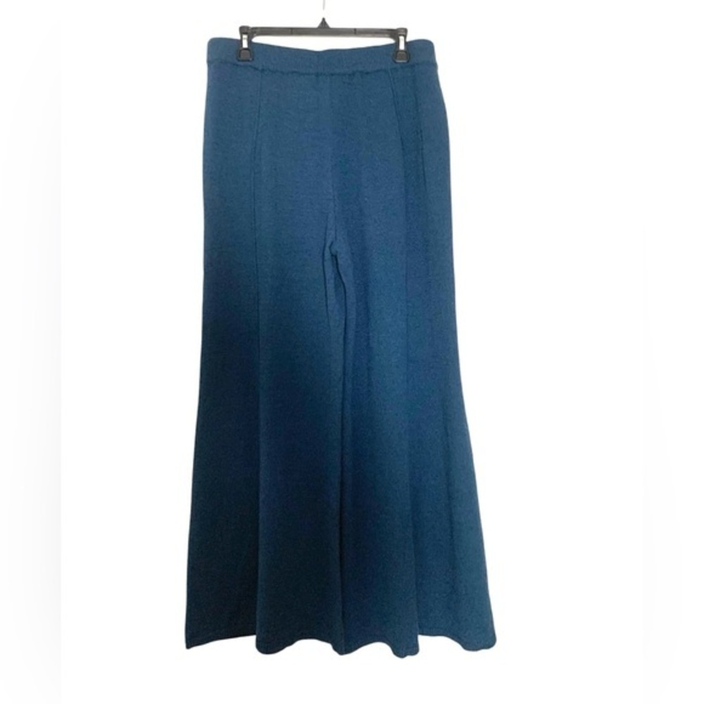 Free People Blue Wide Leg Knit Pants